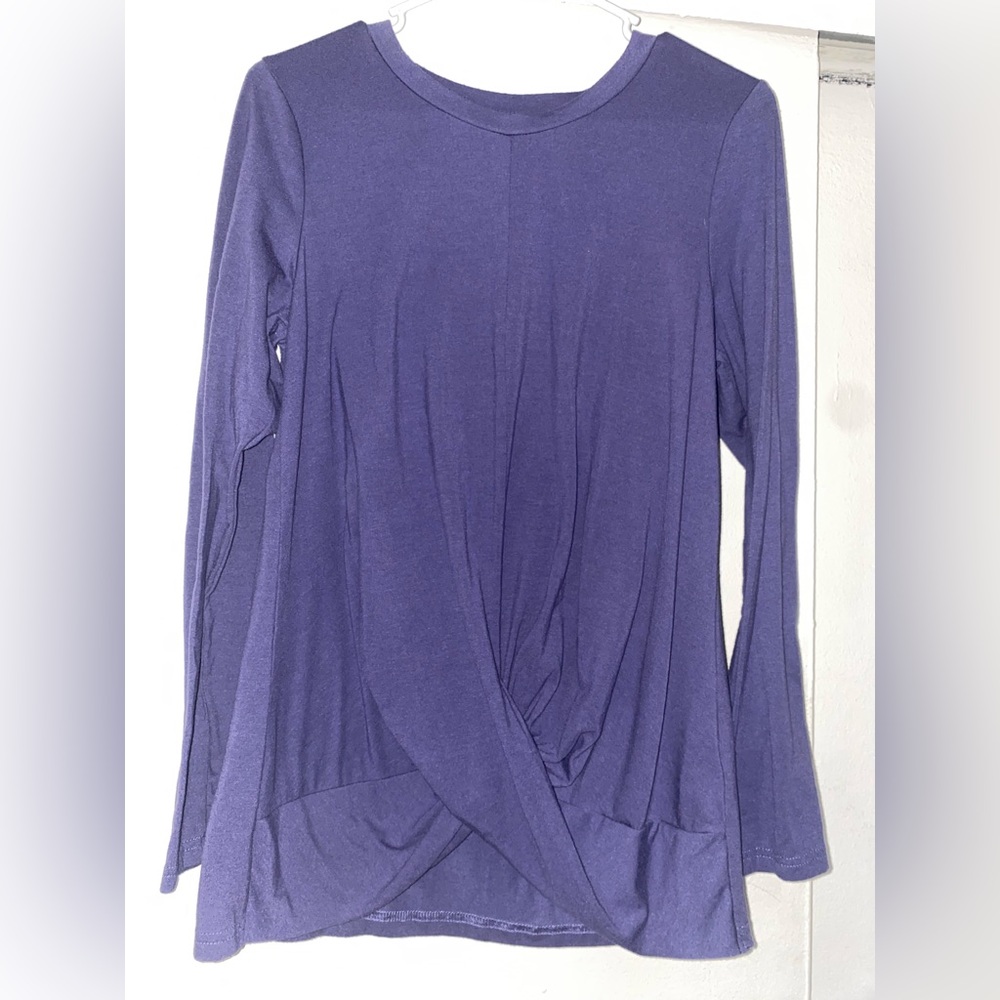 Periwinkle Anymiss Twisted Long Sleeve Blouse